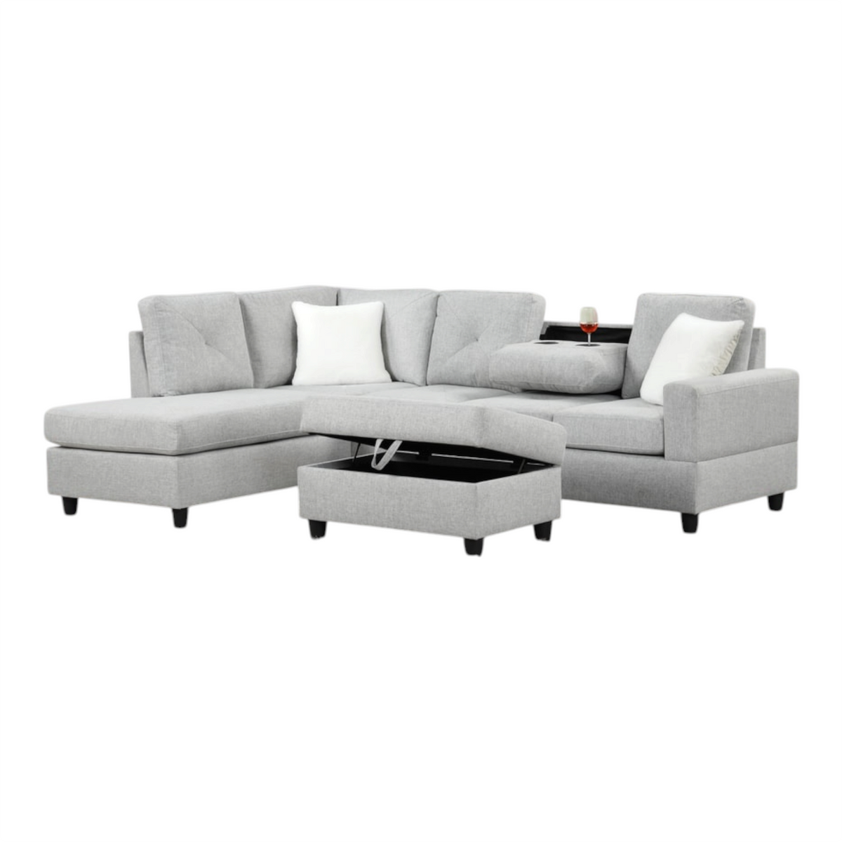 Onyx Reversible Sectional + Ottoman