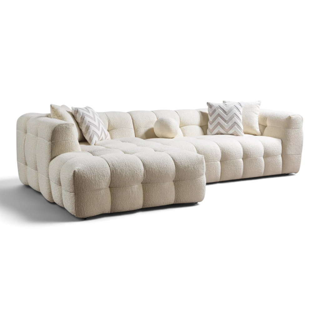 Belize Boucle Ivory LAF/RAF Sectional