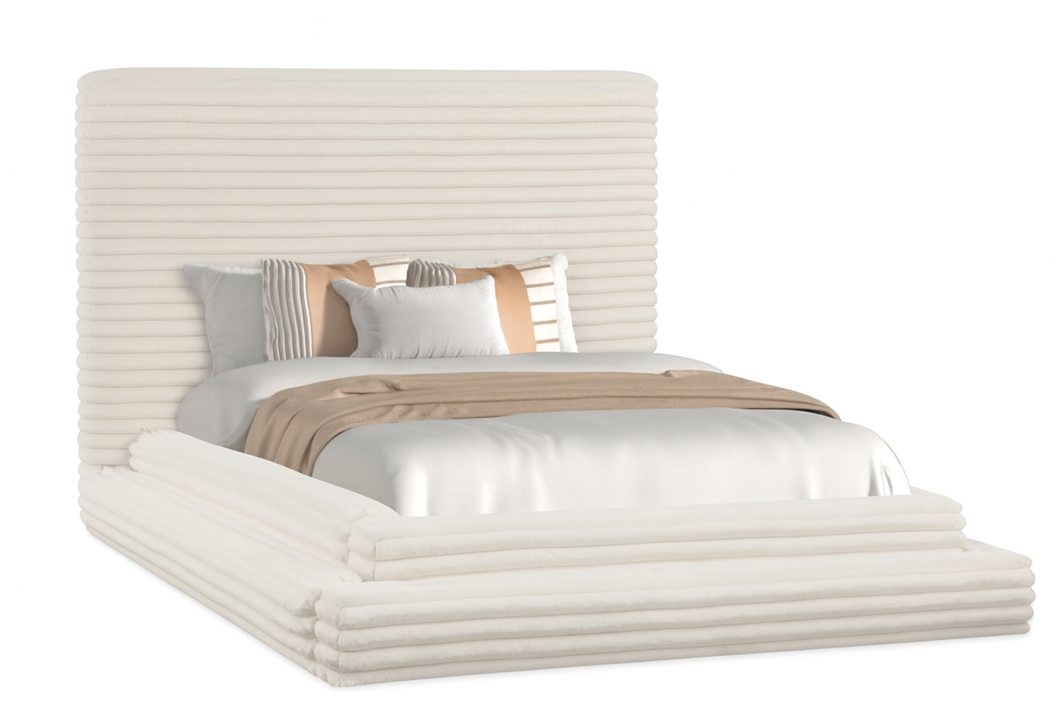 Mariah Beige Platform Bed