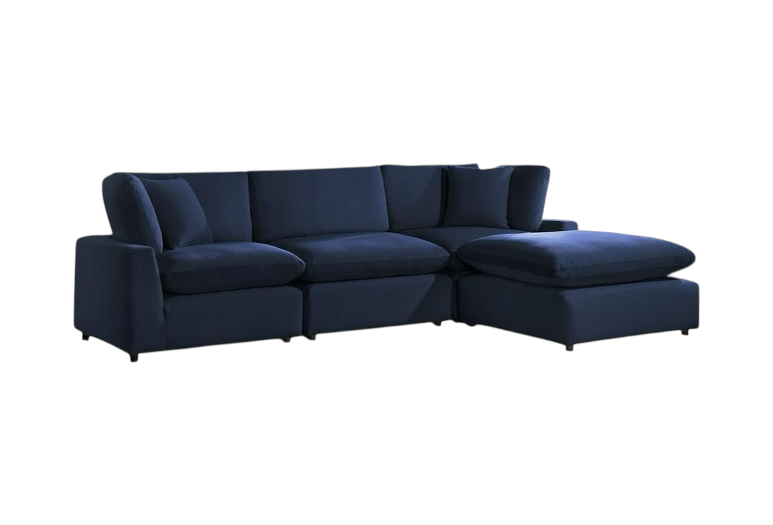 SKY NAVY BLUE VELVET CLOUD MODULAR SECTIONAL