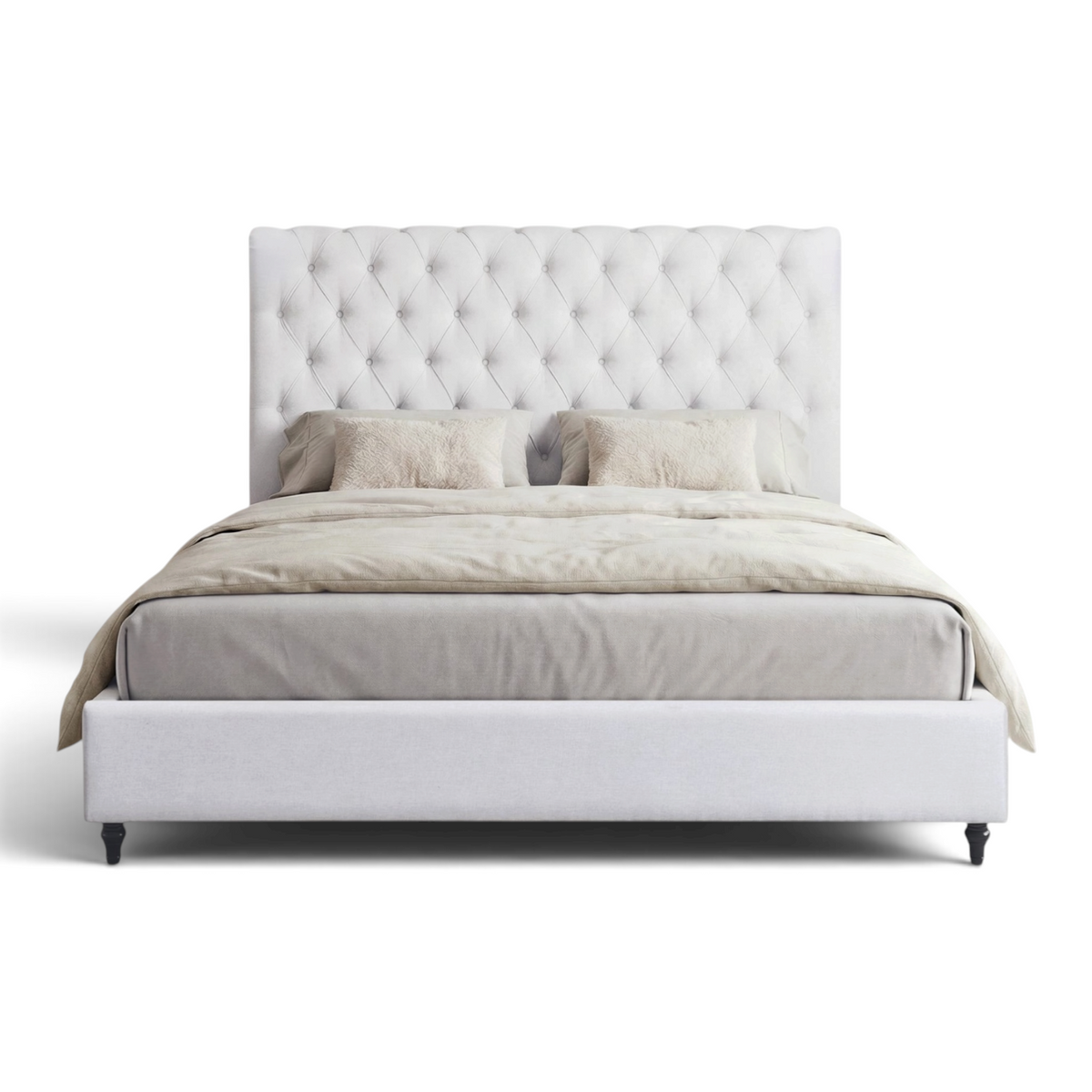 Luxe Linen Upholstered Platform Bed