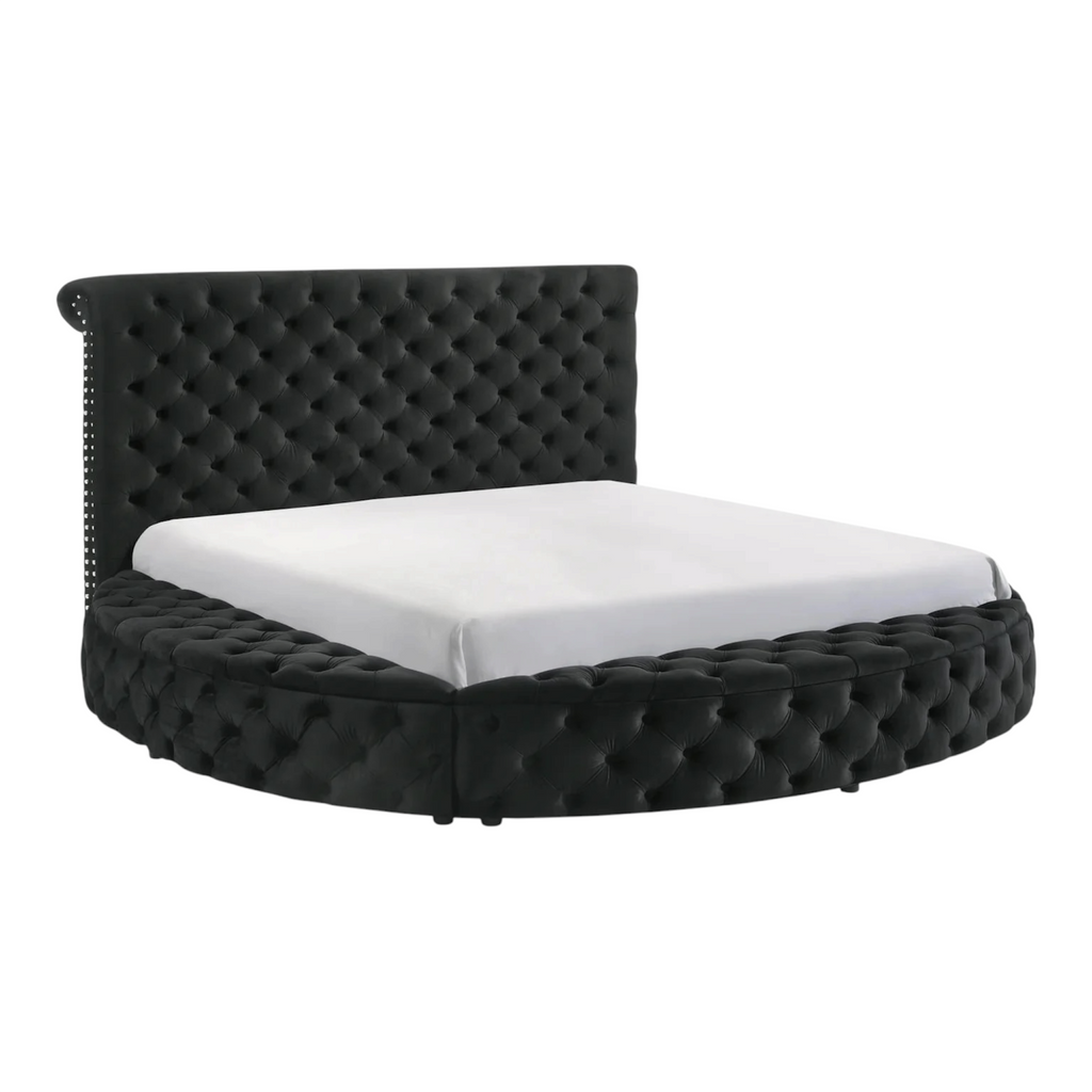 Unique Tufted Round Storage Bed