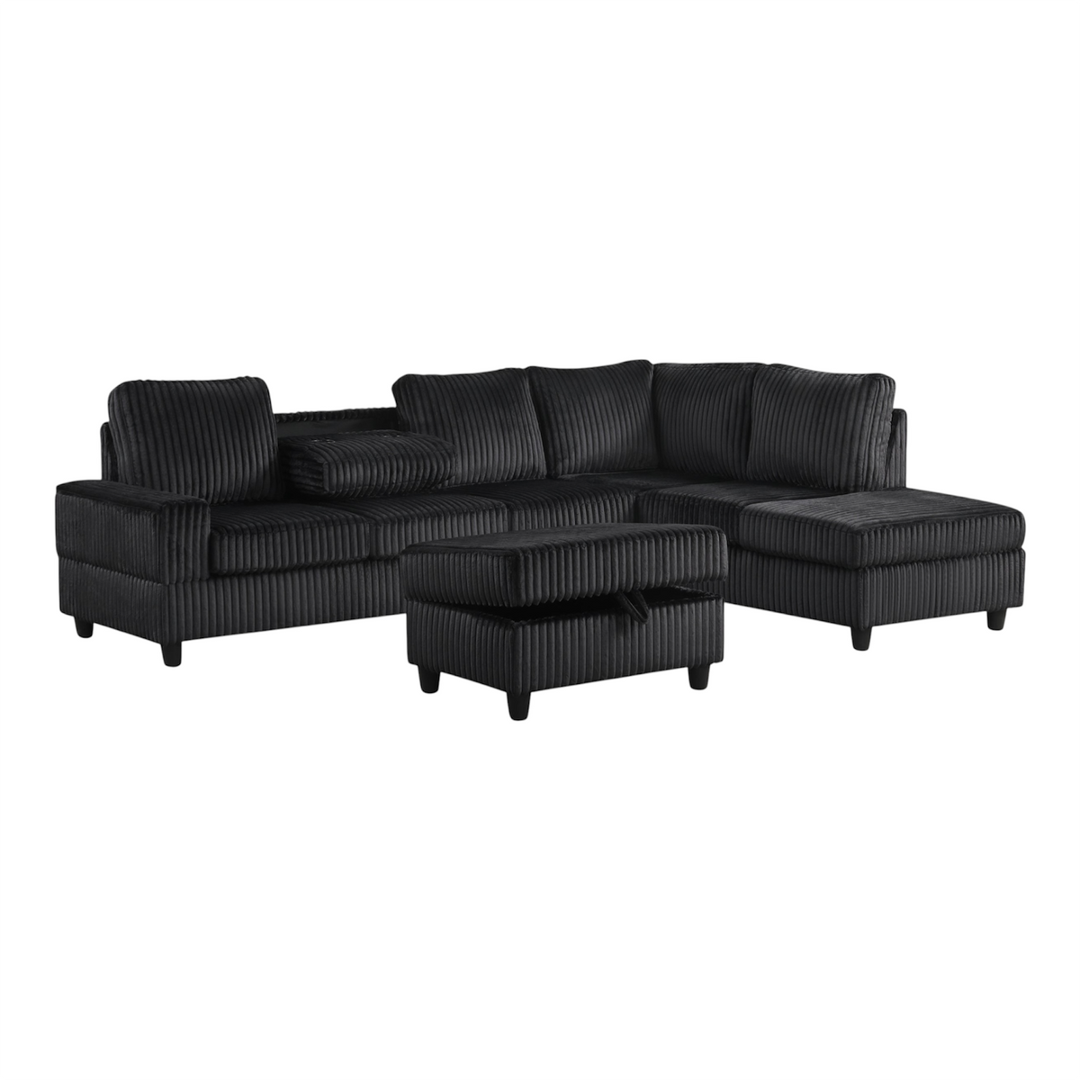 Onyx Reversible Sectional + Ottoman