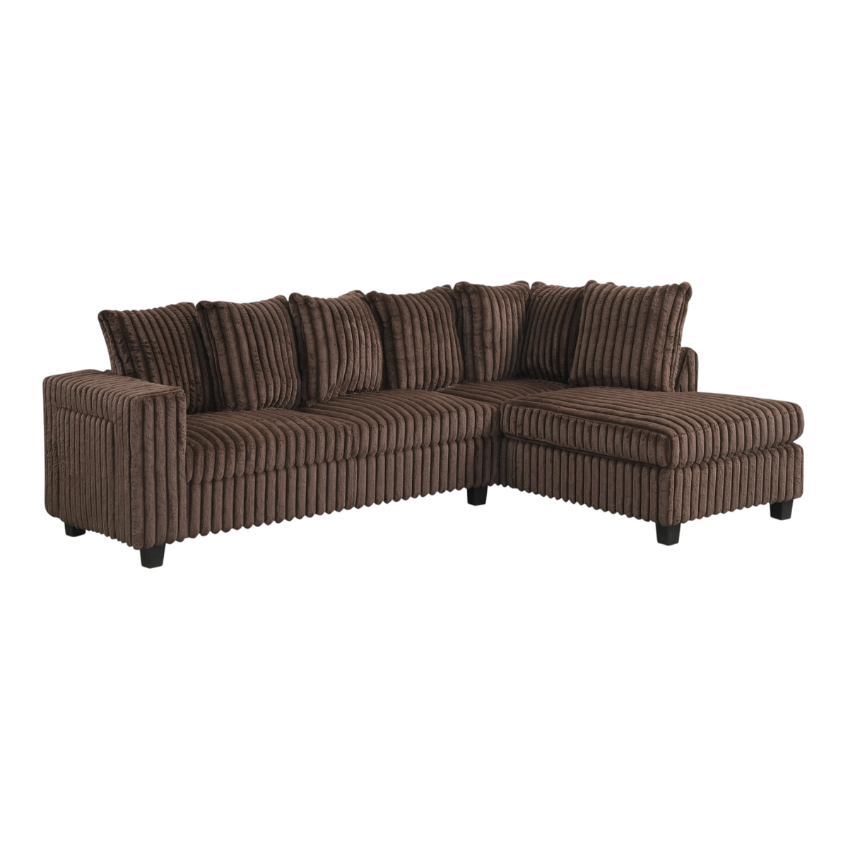 Reversible Fluffy L Sectional W Charging Port & Cupholder