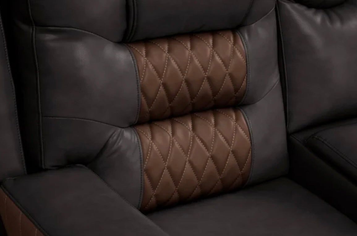 Brown Leather Jordon3 Reclining Sectional