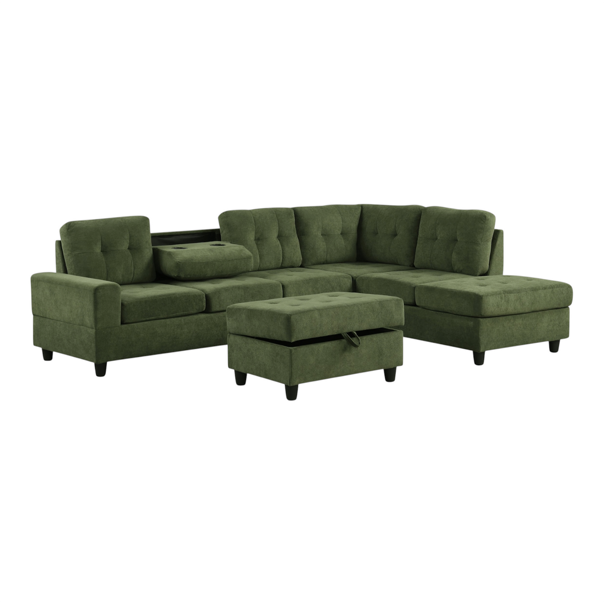 Onyx Reversible Sectional + Ottoman