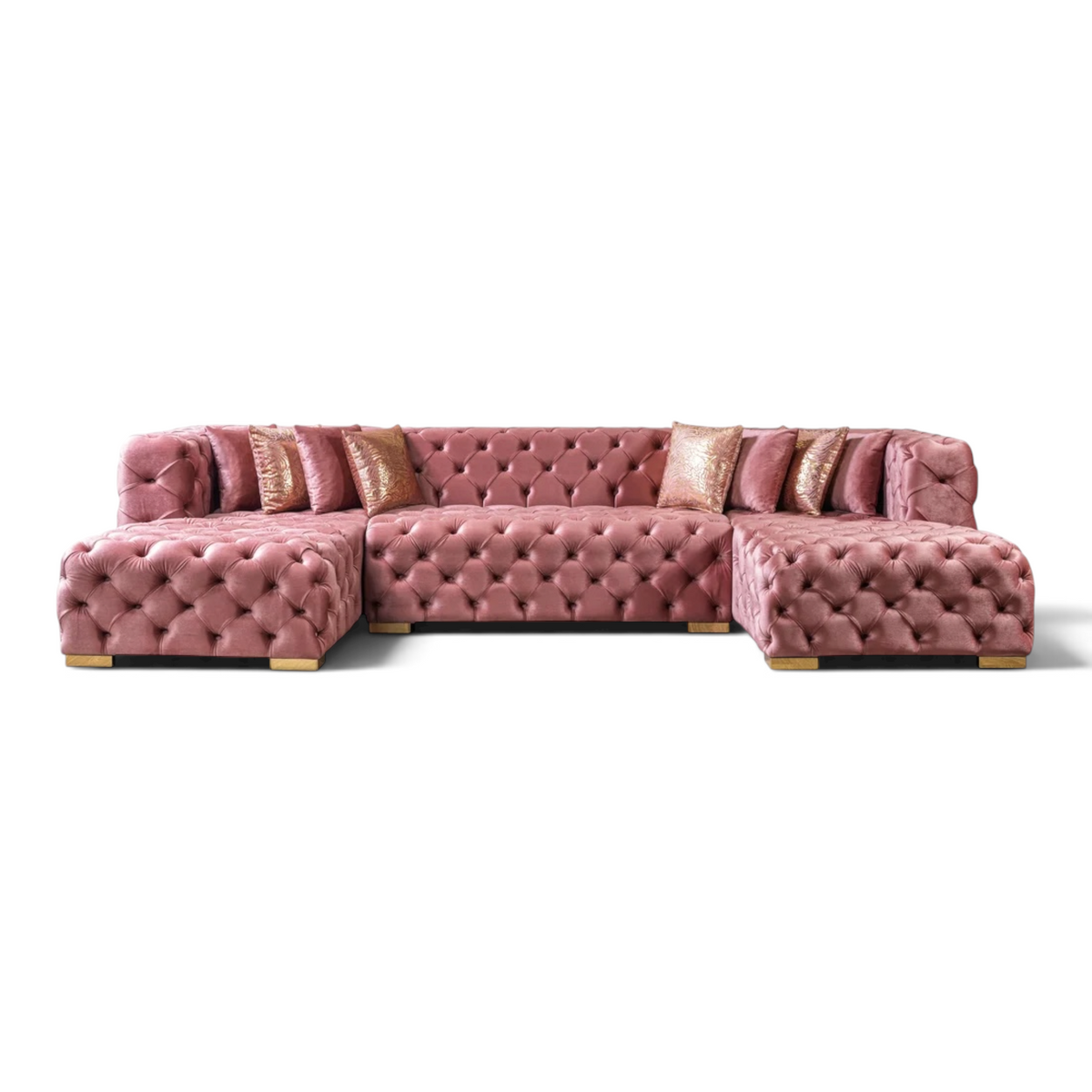 MyPrecious Velvet Double Chaise Sectional