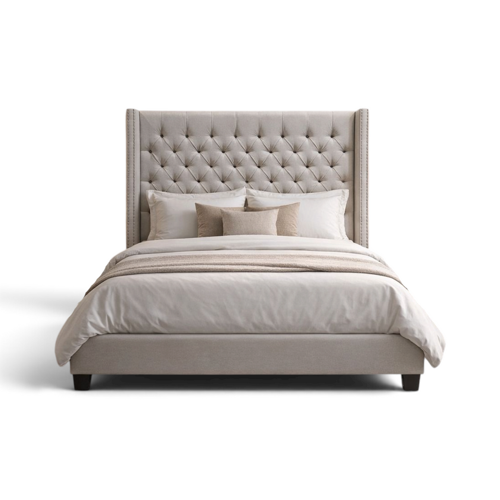 Hugh King Linen Upholstered Platform Bed