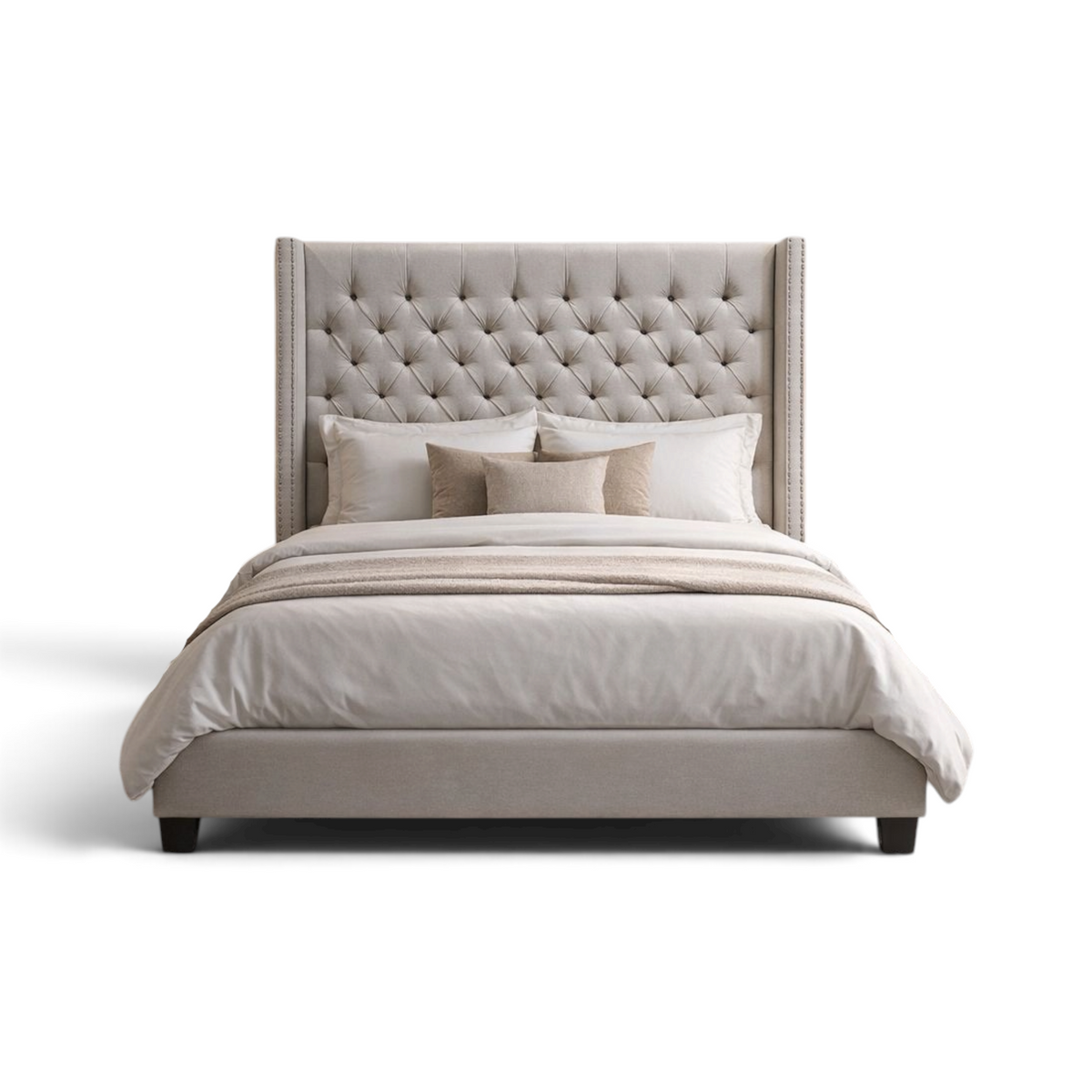 Hugh King Linen Upholstered Platform Bed