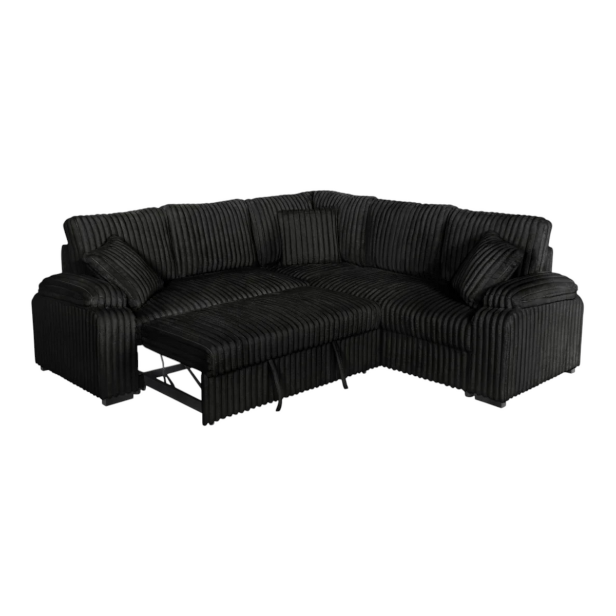 Nera Pullout Fluffy Sectional Couch