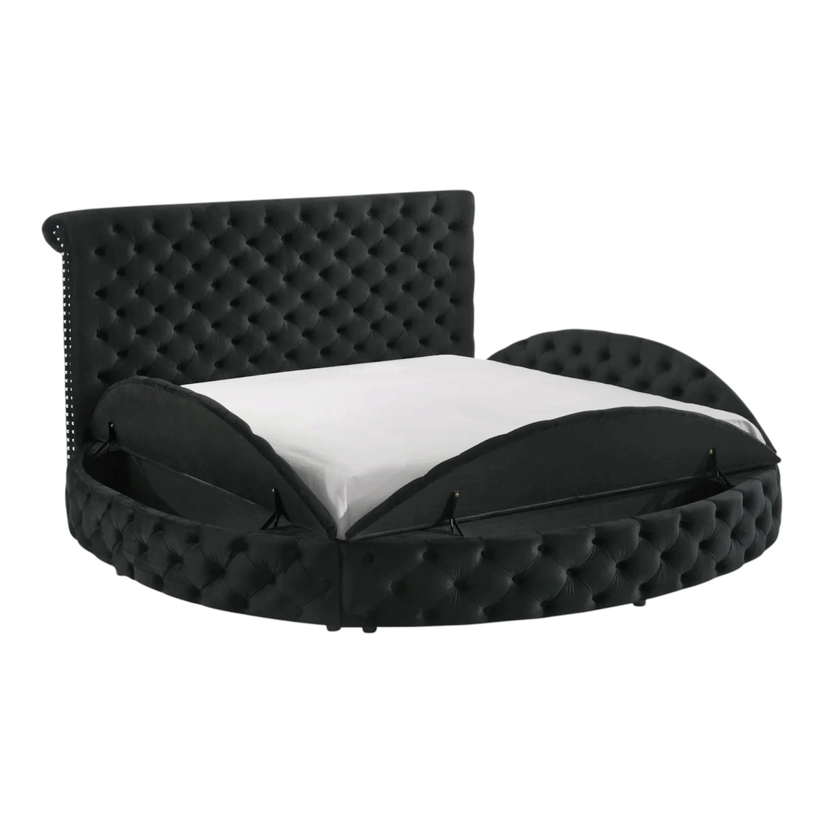 Unique Tufted Round Storage Bed