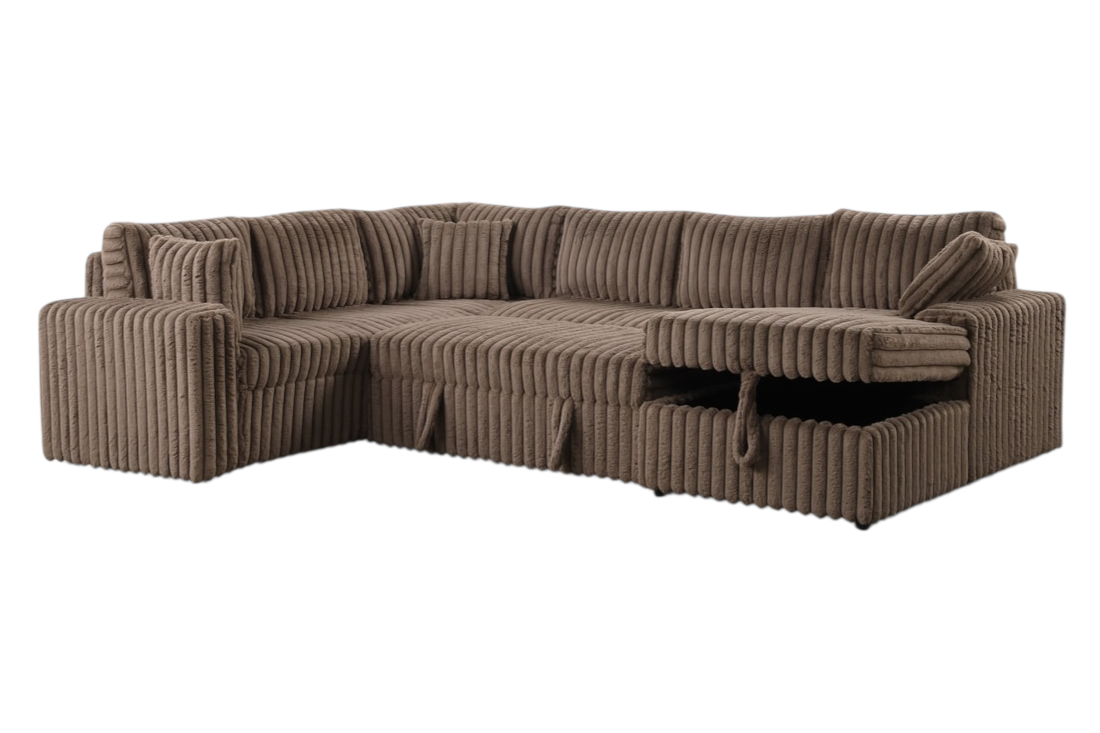 Forever Mocha Sectional With Pull-Out Bed