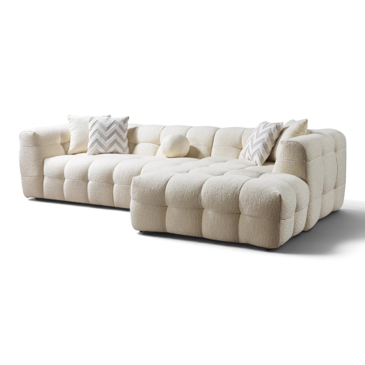 Belize Boucle Ivory LAF/RAF Sectional
