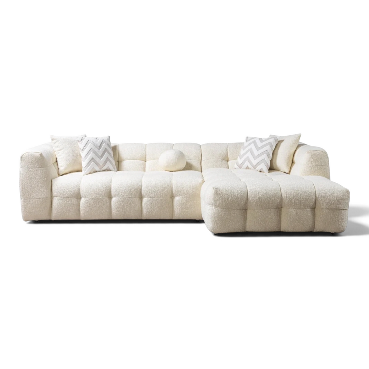 Belize Boucle Ivory LAF/RAF Sectional