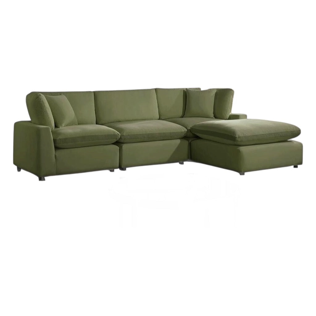SKY OLIVE VELVET CLOUD MODULAR SECTIONAL