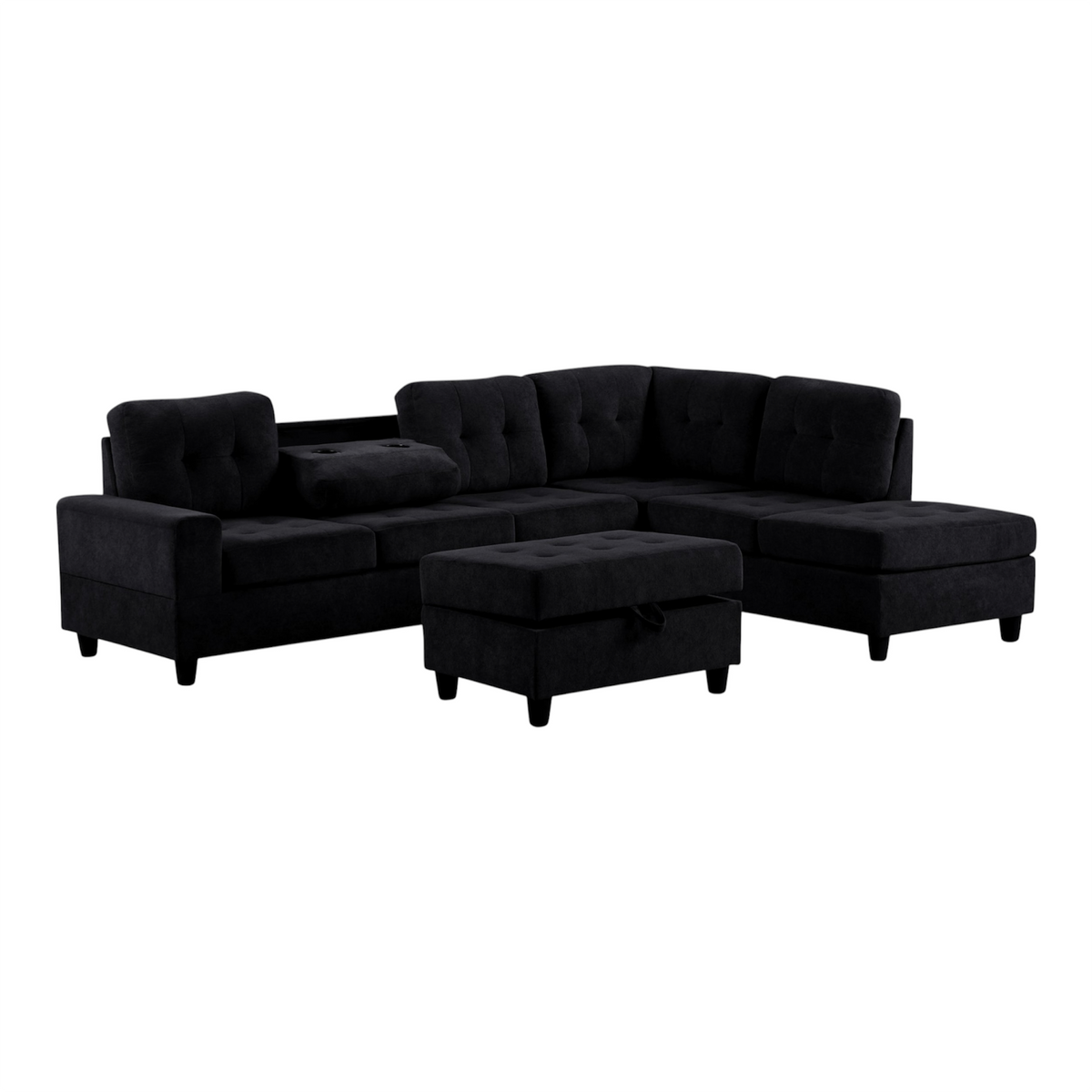 Onyx Reversible Sectional + Ottoman