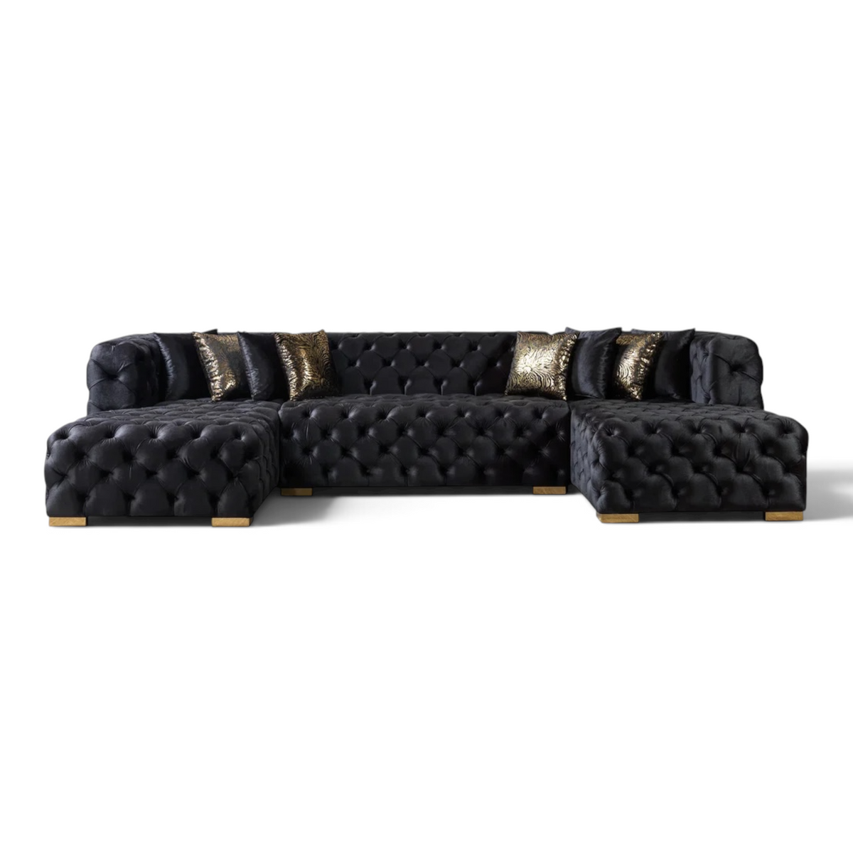 MyPrecious Velvet Double Chaise Sectional
