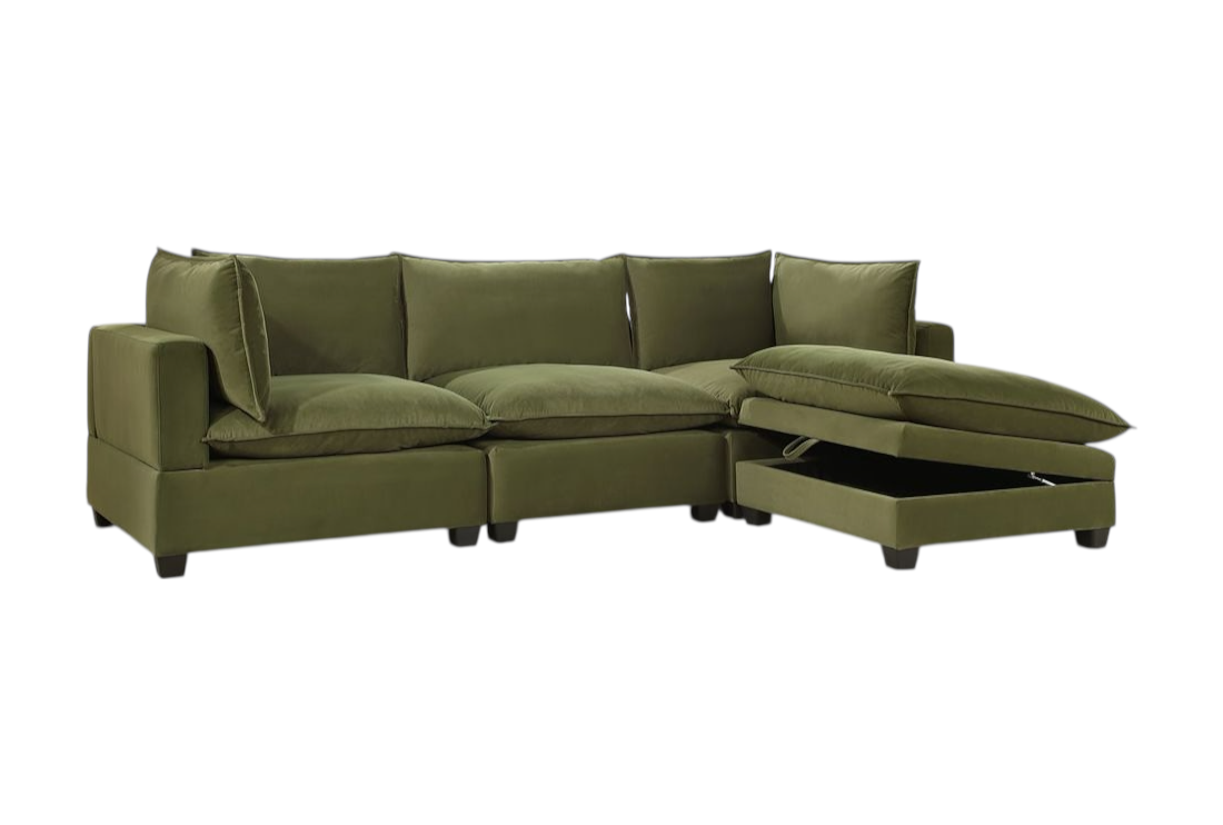 CLOUD2 OLIVE VELVET MODULAR SECTIONAL