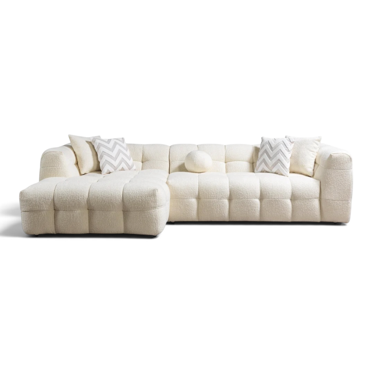 Belize Boucle Ivory LAF/RAF Sectional