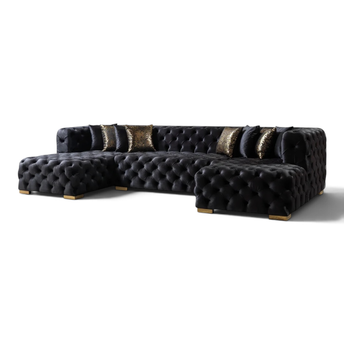 MyPrecious Velvet Double Chaise Sectional