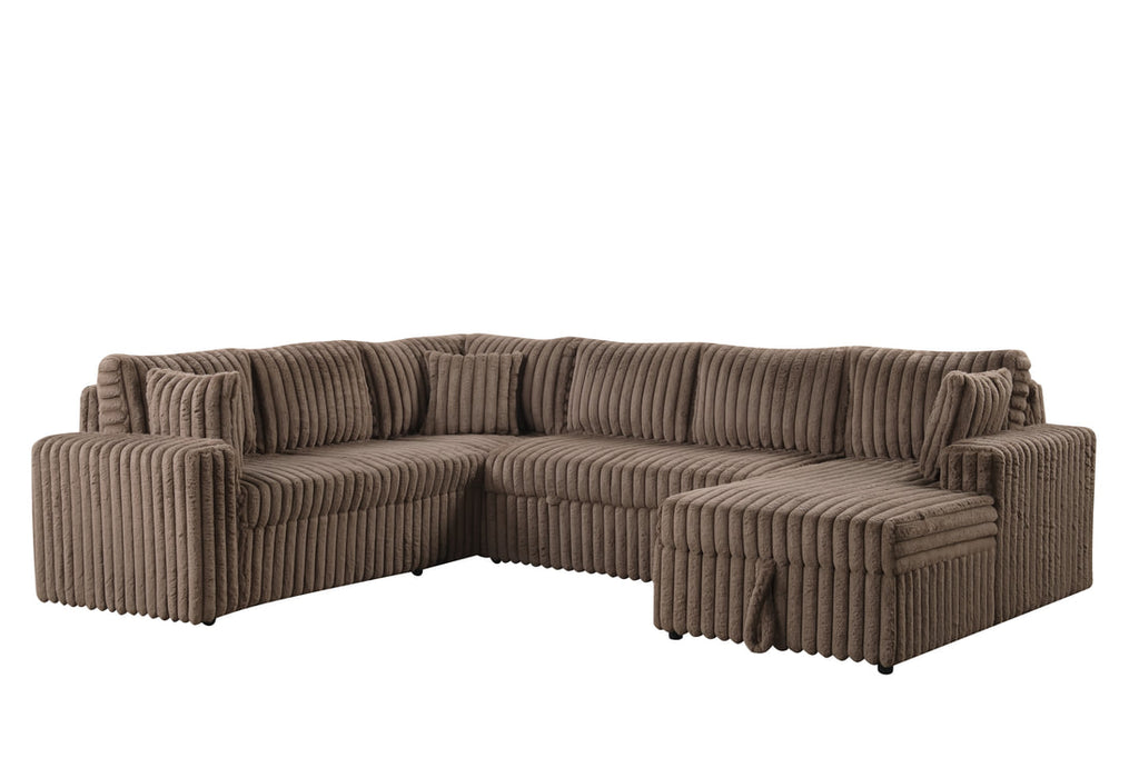 Forever Mocha Sectional With Pull-Out Bed