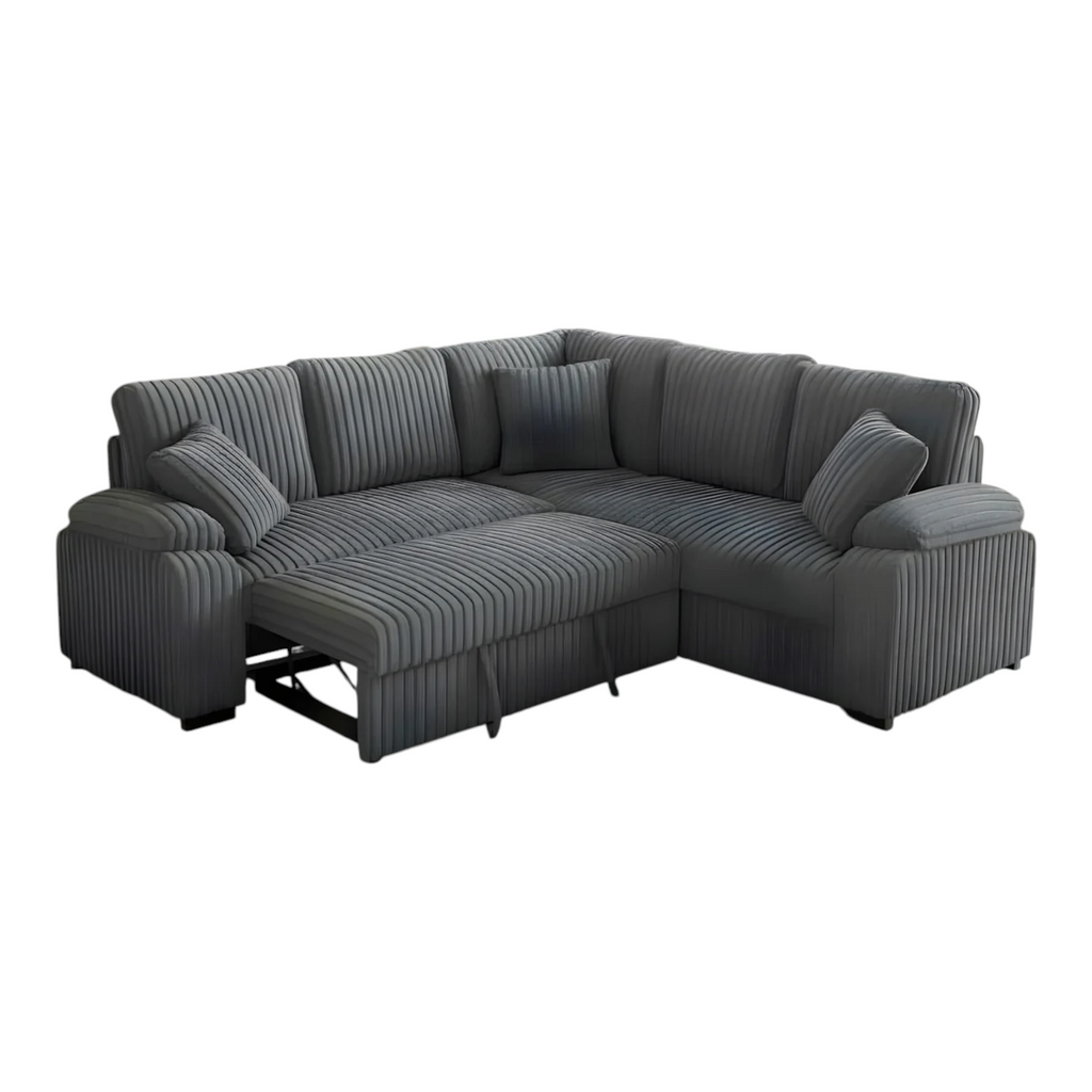 Nera Pullout Fluffy Sectional Couch