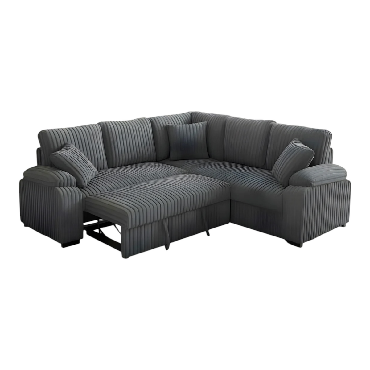 Nera Pullout Fluffy Sectional Couch