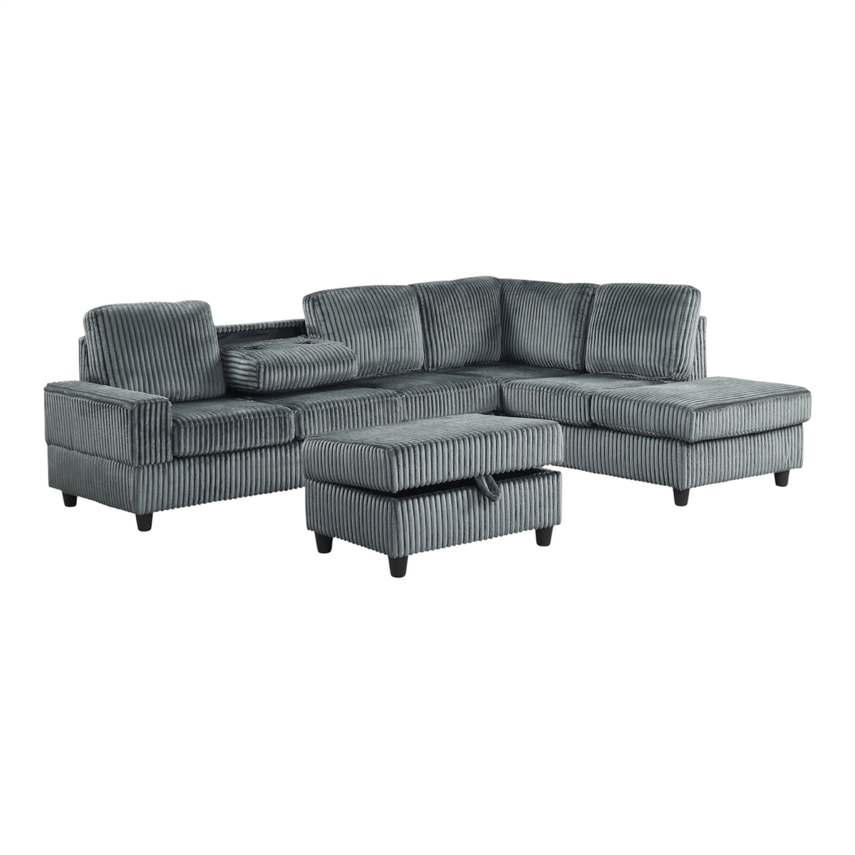 Onyx Reversible Sectional + Ottoman