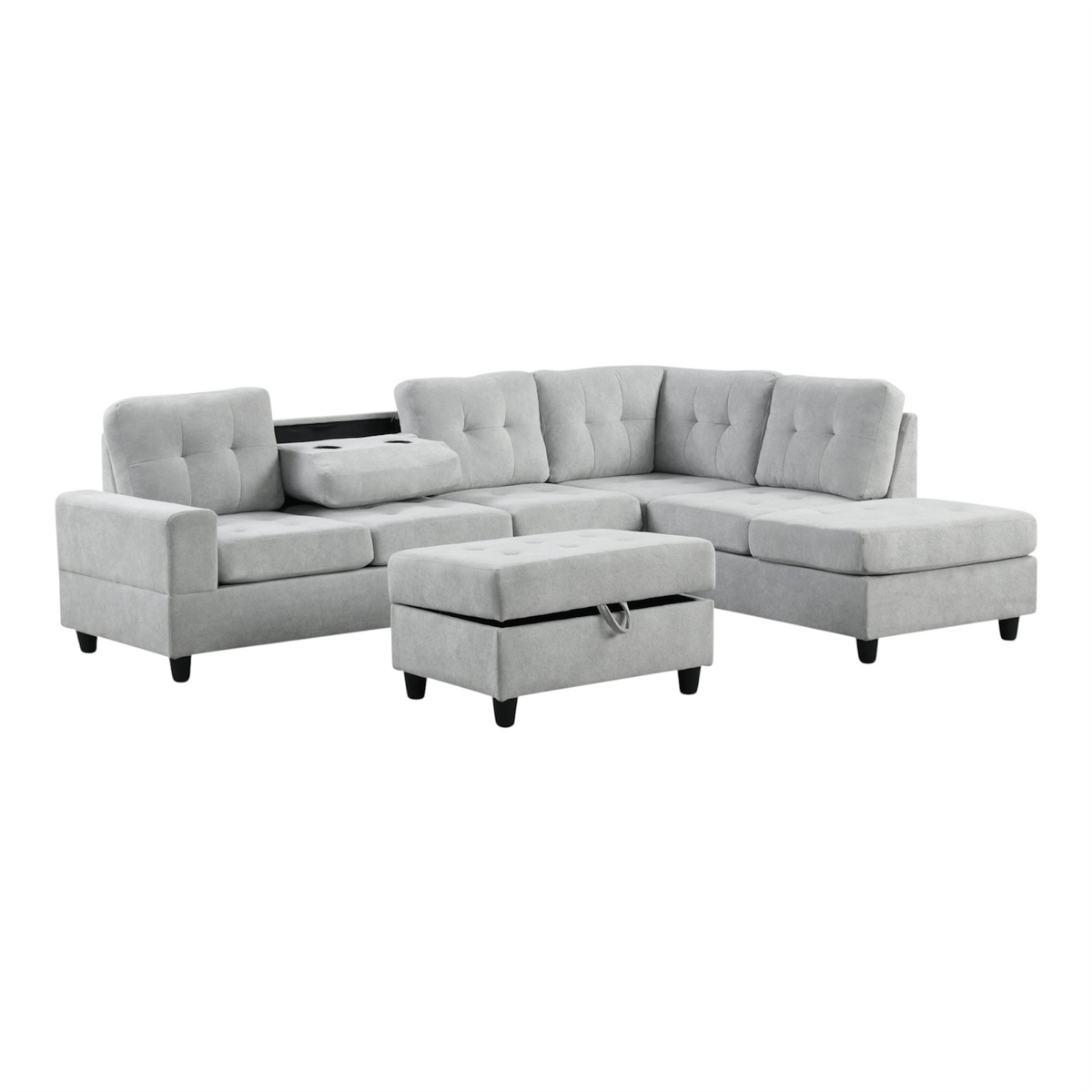 Onyx Reversible Sectional + Ottoman
