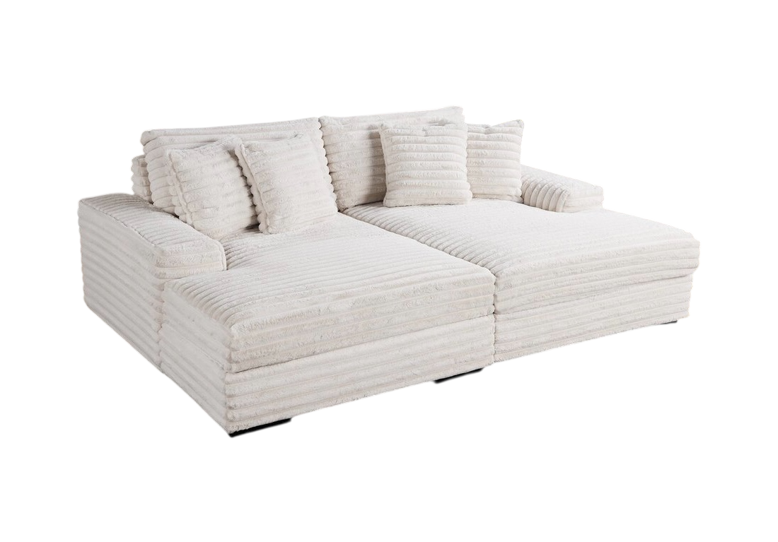 Beige Oversize Double Chaise Louge