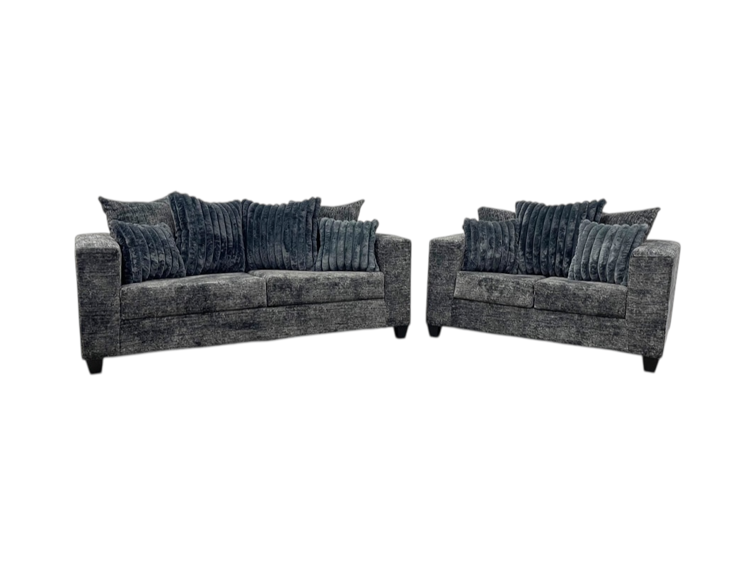 410 Charcoal Sofa and Loveseat Set