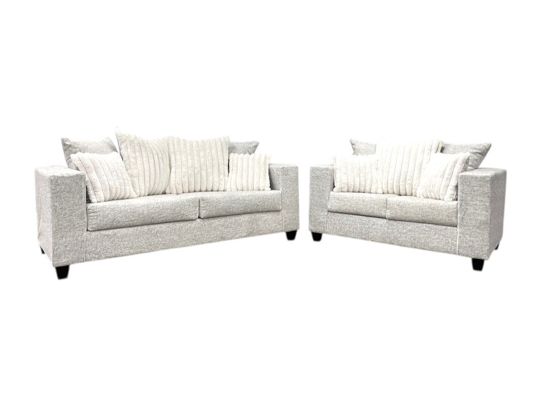 410 2PC CREAM Sofa and Loveseat Set