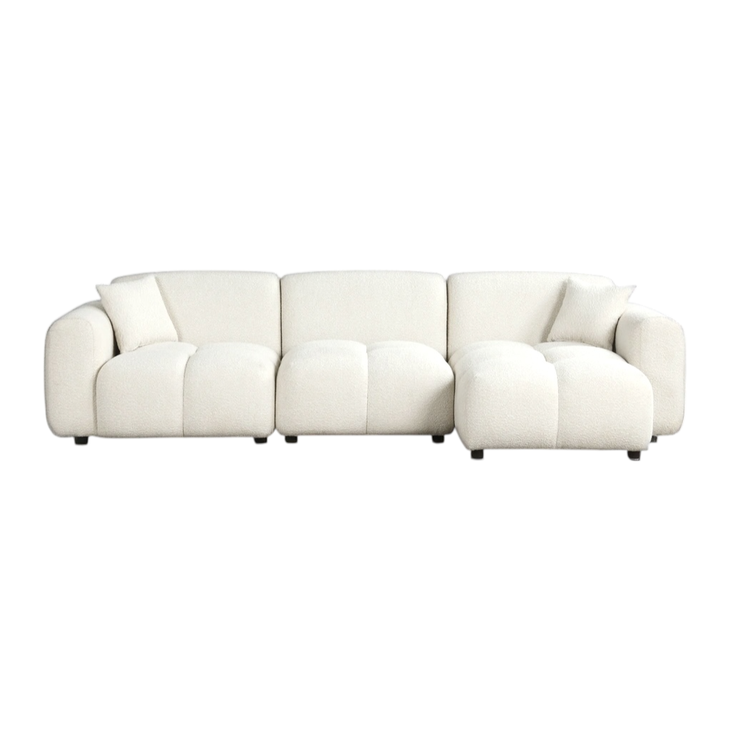 Stone Bella Tufted Sectional Sofa