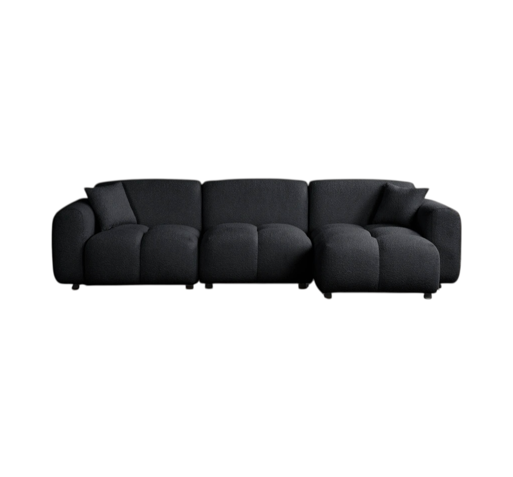 Black Bella Tufted Sectional Sofa