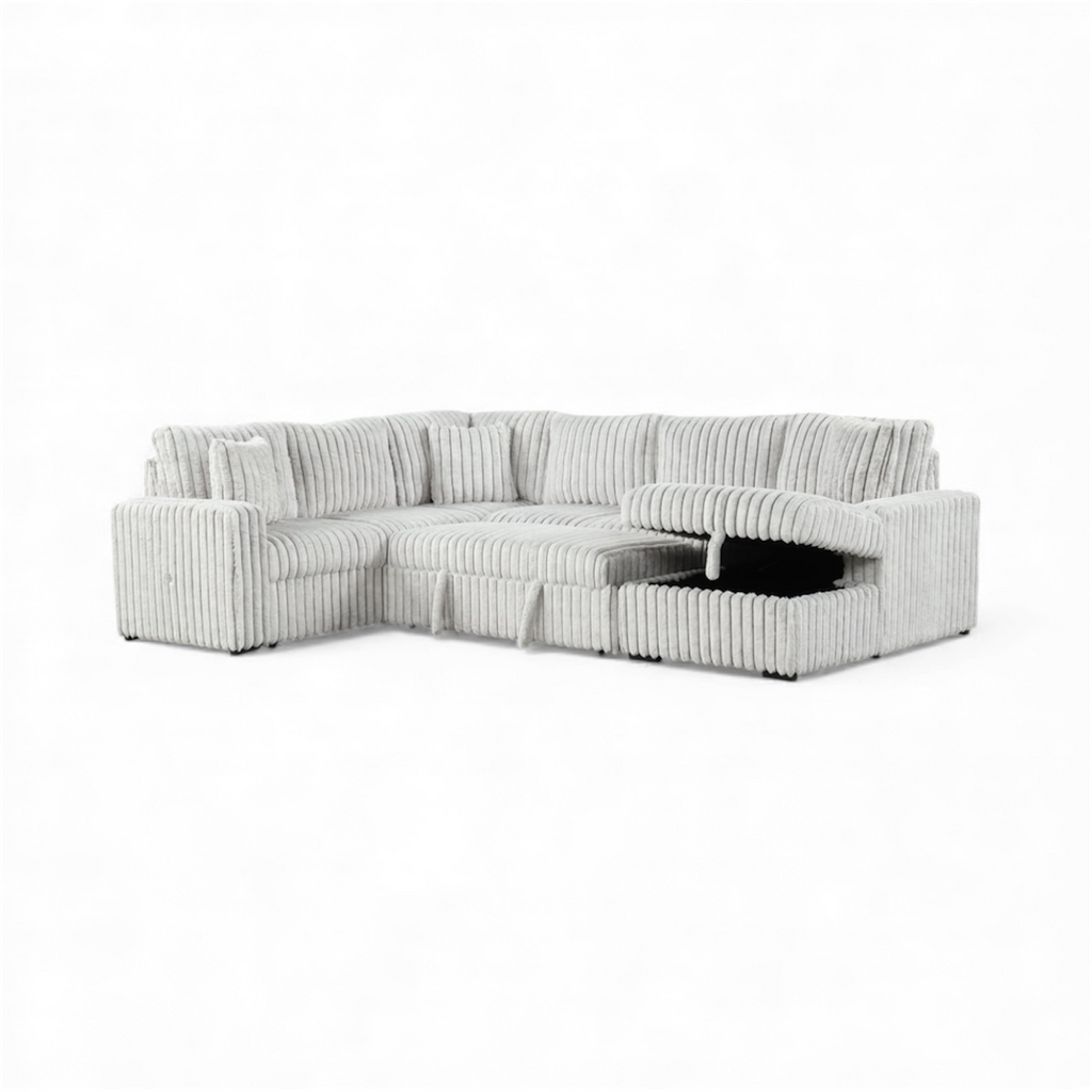 Sonic Gray Sectional With Pull-Out Bed