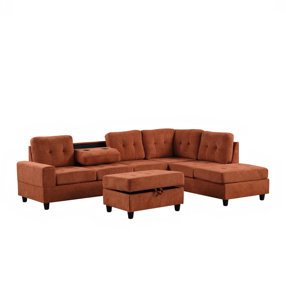 Onyx Reversible Sectional + Ottoman