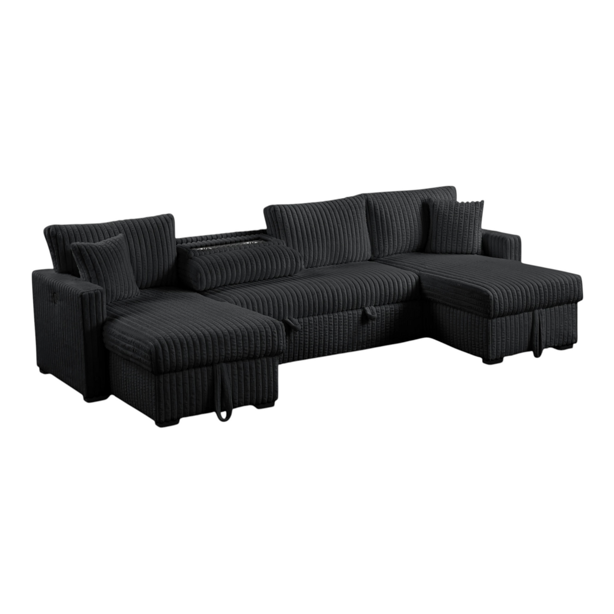 Fluffy July Double Storage Chaise Sectional (w/ Pull Out Bed)