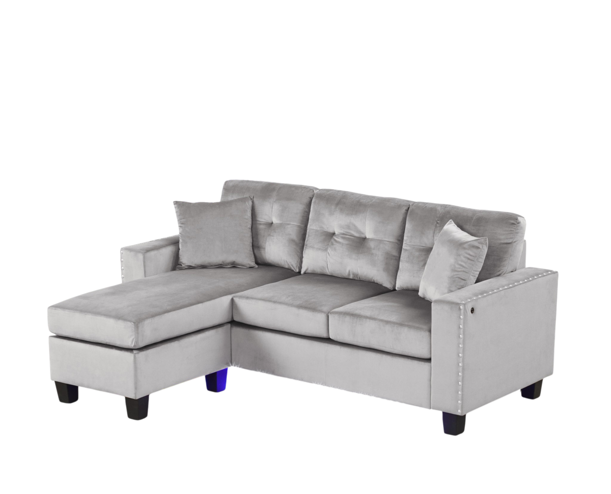 Velvet Gray Sectional